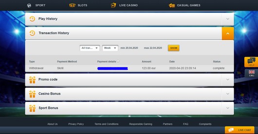 Zigzag casino Wypłaty